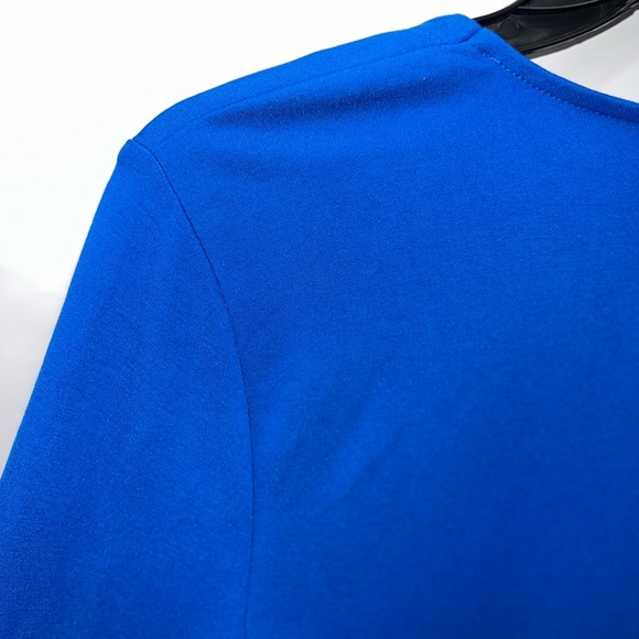 Isaac Mozart Blouse Women’s Medium Blue Long Sleeve Polyester Blend V-Neck - Picture 11 of 15